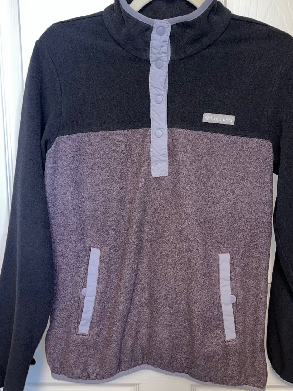 Columbia Pulliver Fleece Women’s M Colorblock Gray Heathered Plum